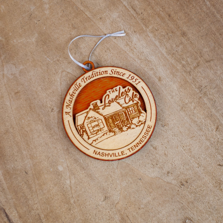 Cafe Sketch Wooden Ornament