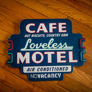 
            
                Load image into Gallery viewer, Loveless Cafe Tin Motel Sign
            
        