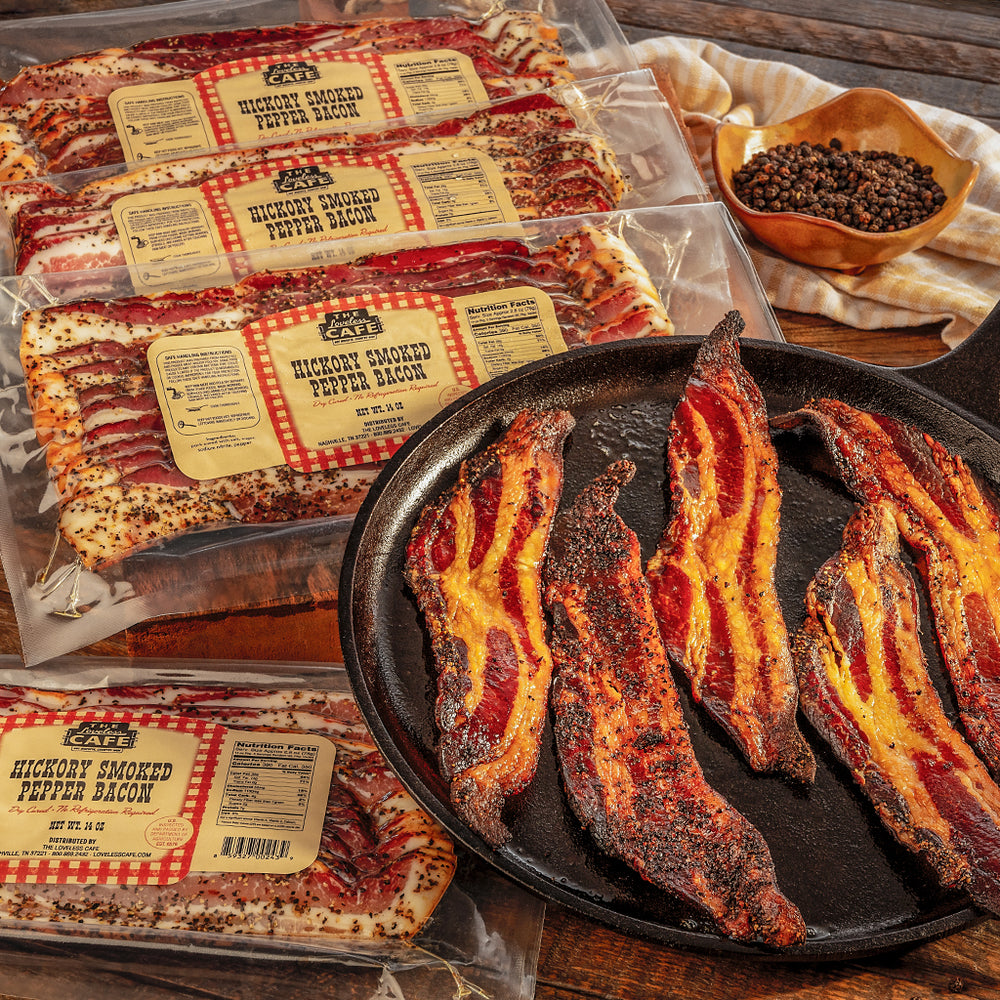 Hickory Smoked Pepper Bacon - Set of 4