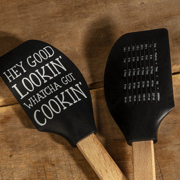 Load image into Gallery viewer, Rubber Kitchen Spatula With Cooking Measurement Conversion Chart