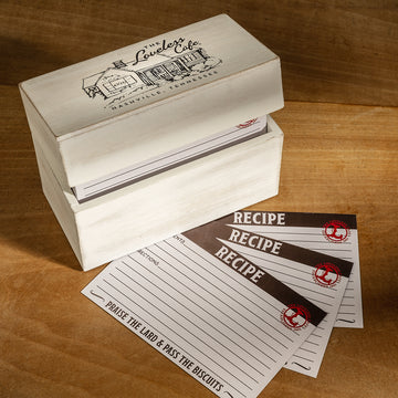 Load image into Gallery viewer, Loveless Cafe Illustration Wood Recipe Box With Recipe Cards