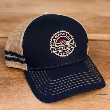 Load image into Gallery viewer, Navy Nashville Trucker Hat