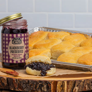 southern style biscuits with blackberry jam