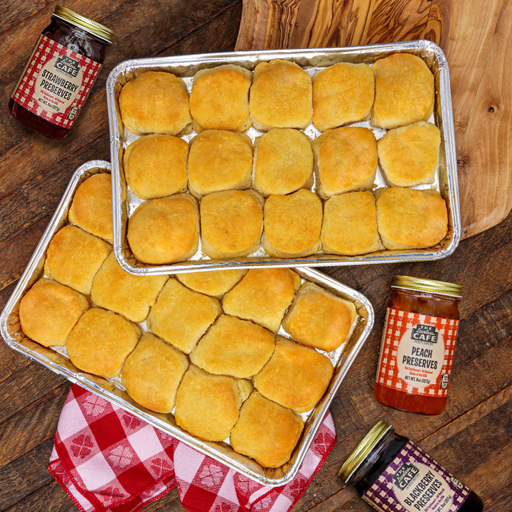tennessee gift set with 2 trays of frozen biscuits and jam